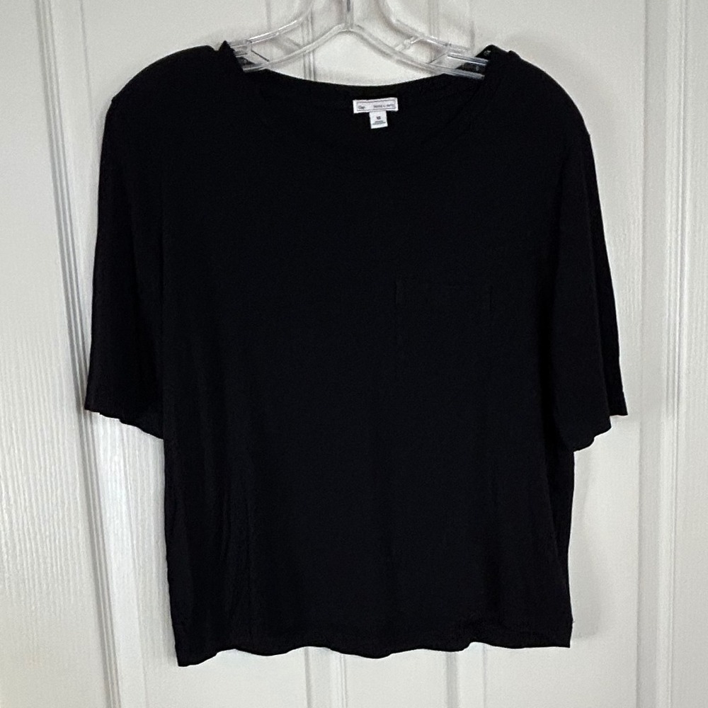 Gap Designed & Crafted Black‎ Pocket T-Shirt Womens Extra Small Short Sleeve